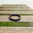 Men’s brown braided leather bracelet with gunmetal clasp back view